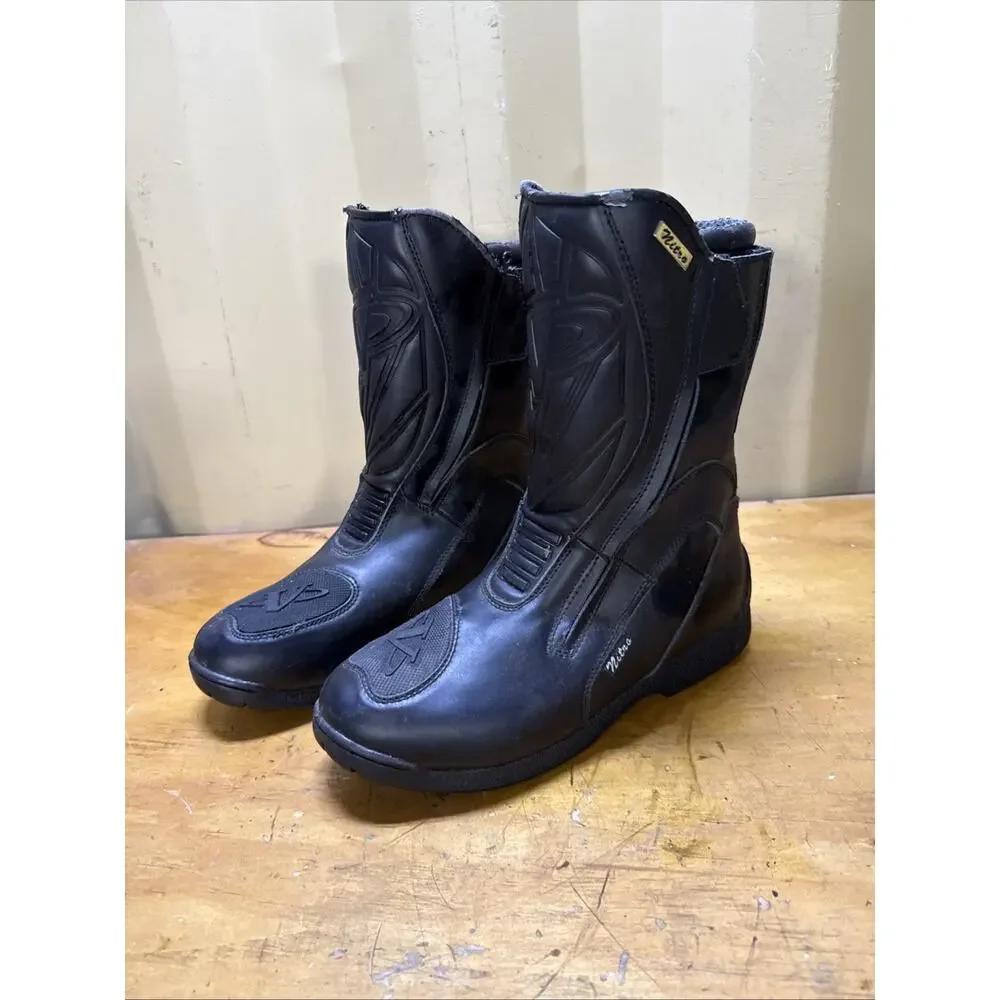 Vega Nitro Black Racing Motorcycle Boots Men Size 11